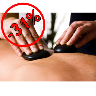 Hotstone Massage (50min.) + Sauna Dagkaart + Glas Cava